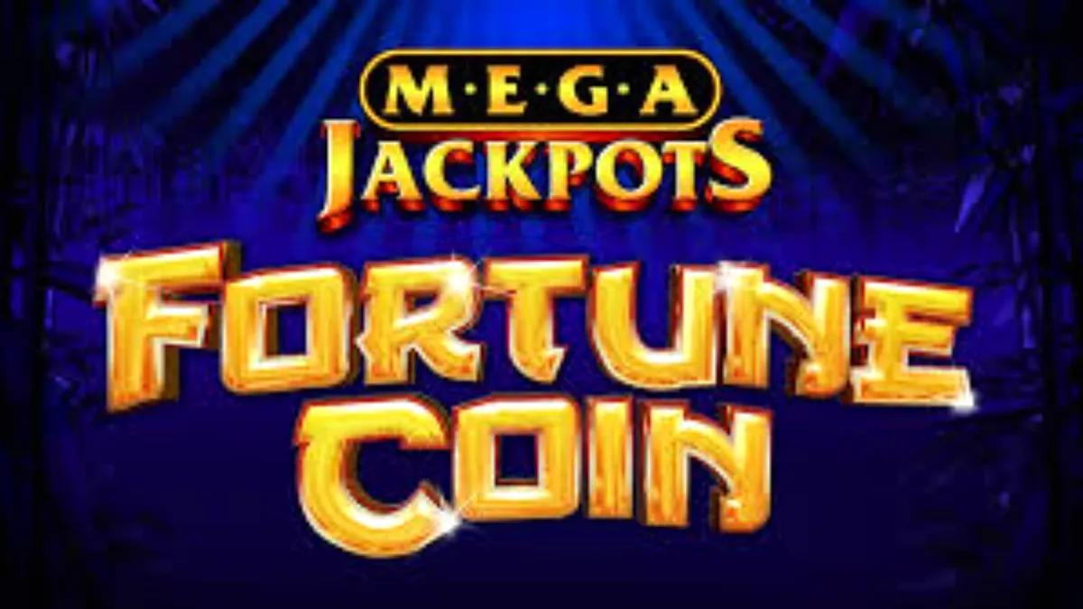 Tampilan visual slot Fortune Coin Mega Jackpot dengan nuansa emas dan simbol keberuntungan Asia