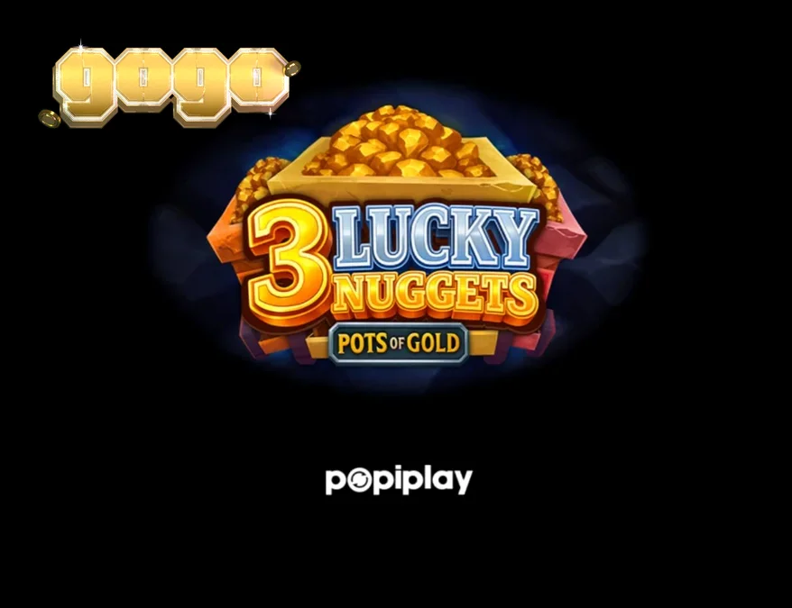 Tampilan visual slot 3 Lucky Nuggets dengan tema pertambangan emas.